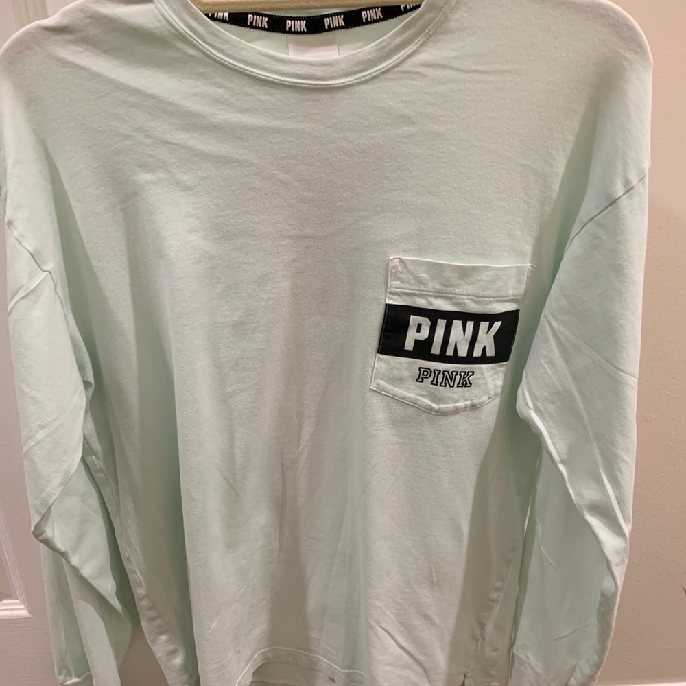 VS Pink- Mint Green Long Sleeve